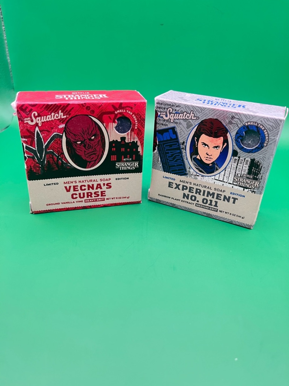 Dr. Squatch "Vecna's Curse" & "Experiment No. 011" Limited Soap Duo - Red & Gray